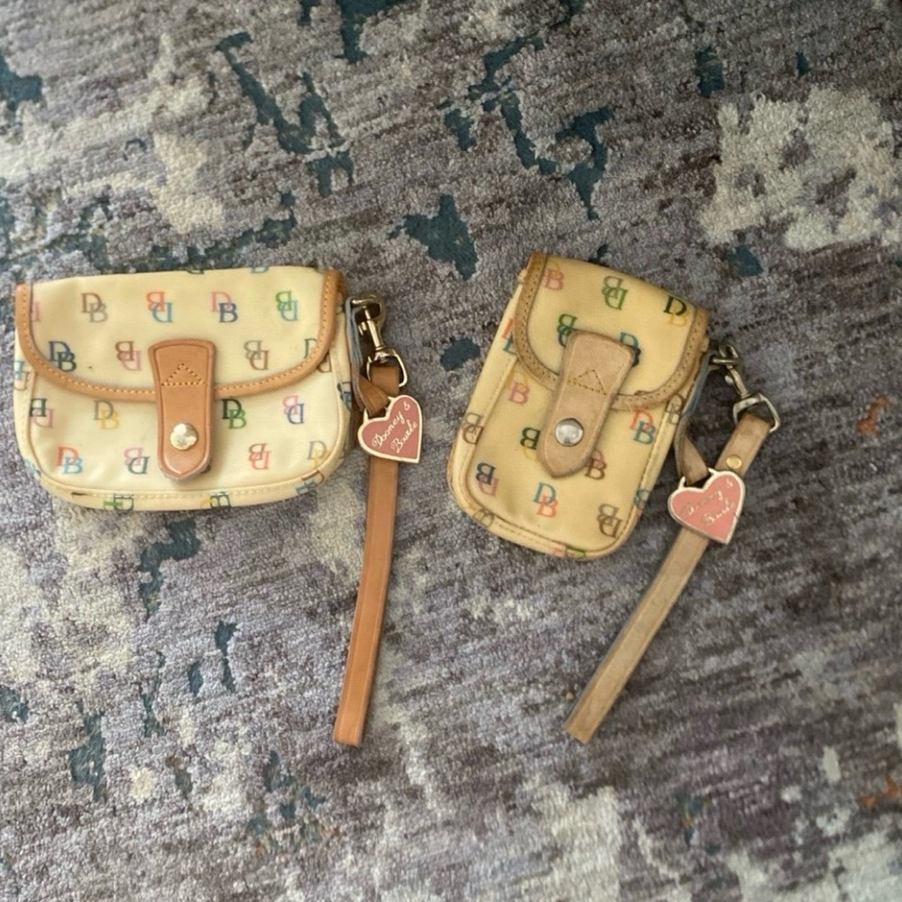 Dooney & Bourke Kids Beige Multi Logo Wristlet Pouches